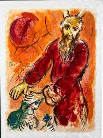 Lithograph Chagall - Then came Amalek and fought with Israel in Rephidim. And Moses sayde to Ioshua, 'Chuse us our men, and goe fight with Amalek