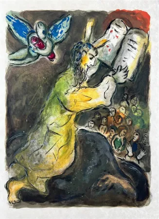 Lithograph Chagall - Then Moses assembled all the Congregation of the children of Israel, and sayde unto them...