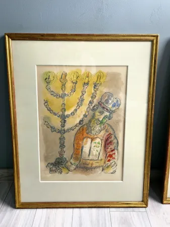 Lithograph Chagall - Thou shalt also anoint Aaron and his sonnes