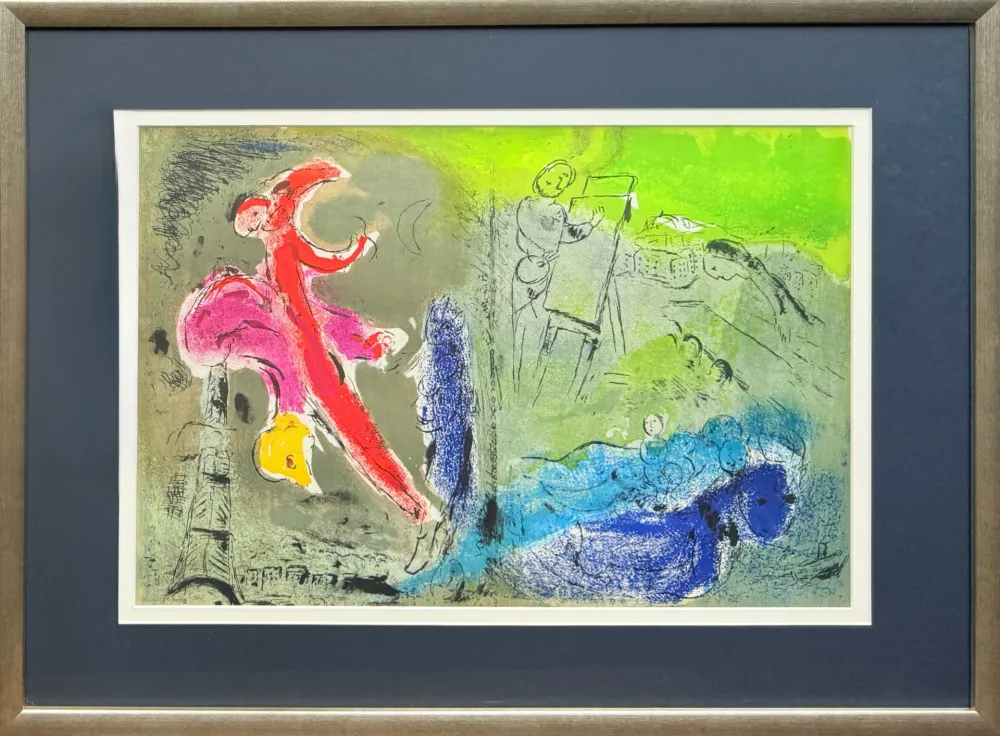 Lithograph Chagall - Vision de Paris