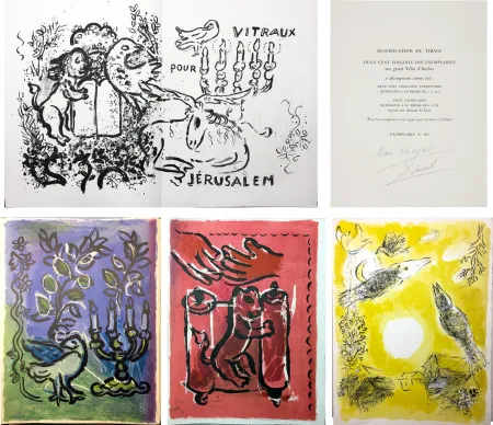 Illustrated Book Chagall - VITRAUX POUR JÉRUSALEM (THE JERUSALEM WINDOWS) DE LUXE EDITION SIGNED BY MARC CHAGALL.