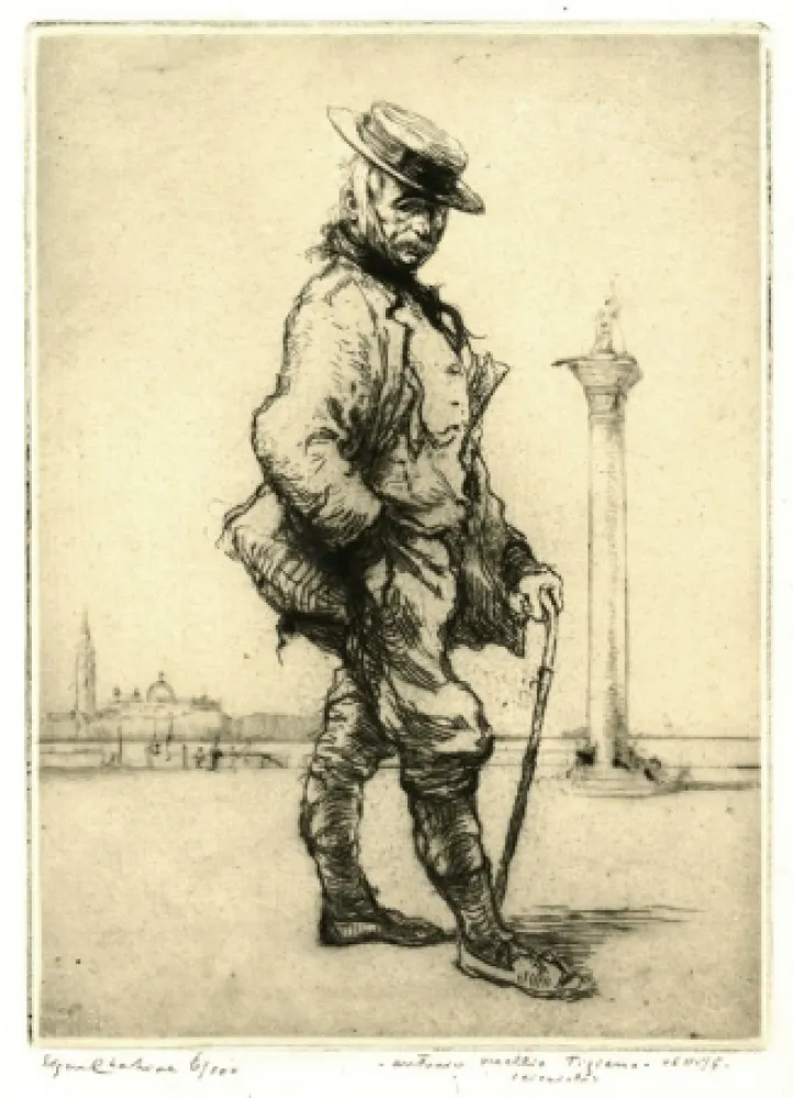 Engraving Chahine - Antonio Vecchio Tiziano, Venise