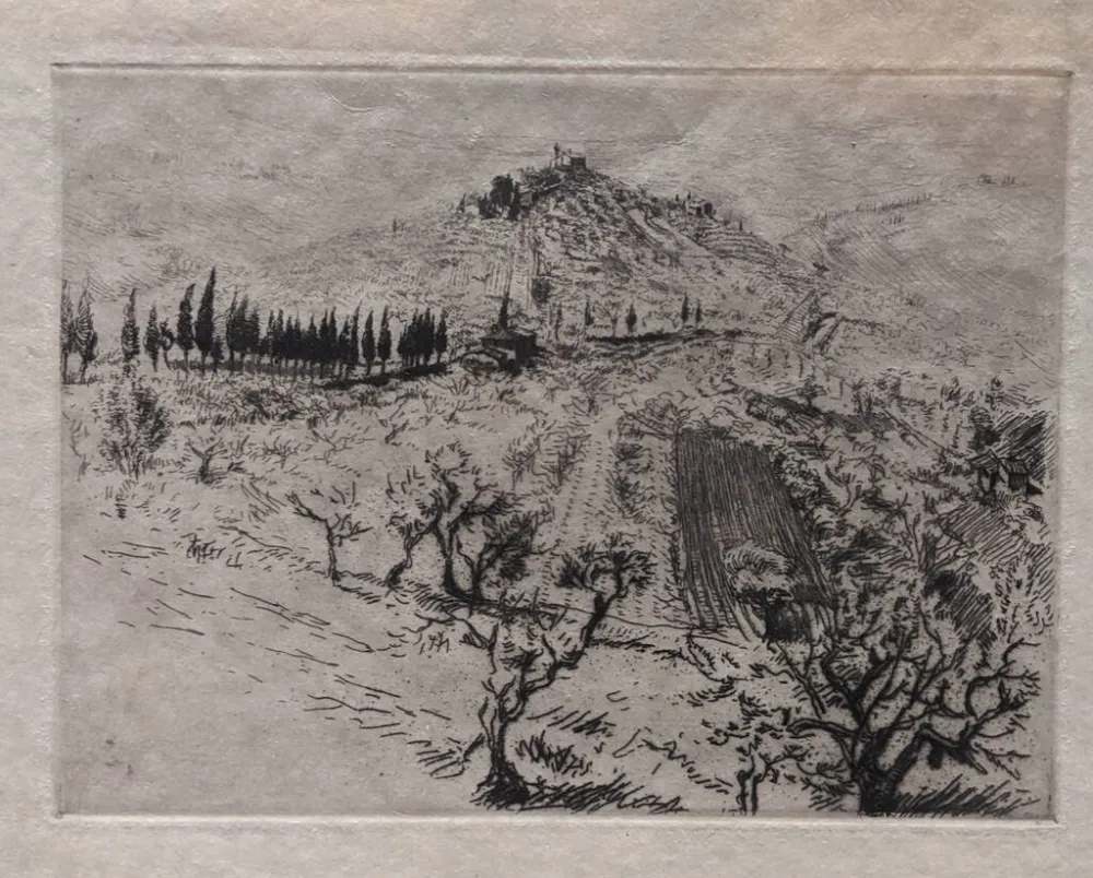 Etching Chahine - Colline Poggio (San Gimignano)