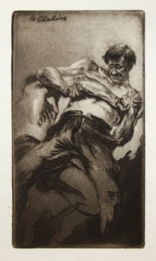 Etching And Aquatint Chahine - Croc en jambe