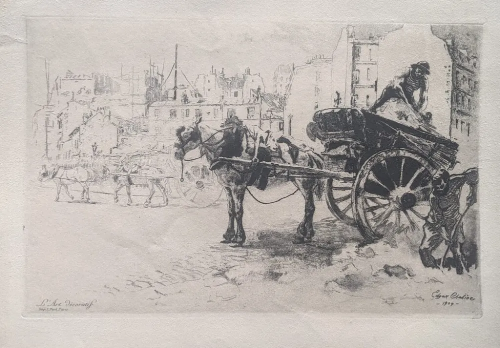 Etching And Aquatint Chahine - Les Terrassiers