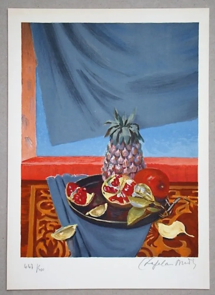 Lithograph Chapelain-Midy - Nature Morte aux Ananas et Grenades