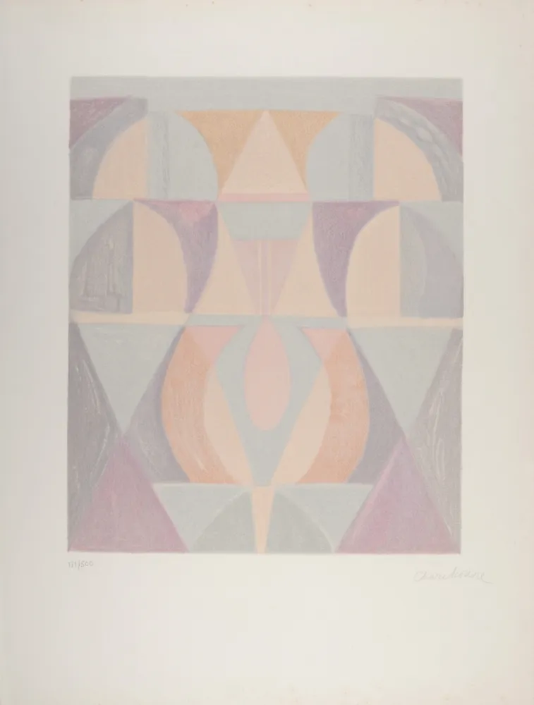 Lithograph Charchoune - Composition, 1971 - Hand-signed