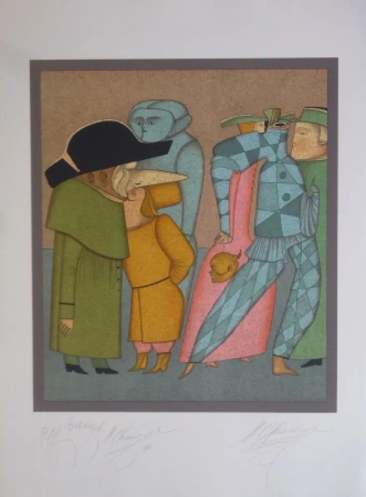 Lithograph Chemiakin - Carnaval