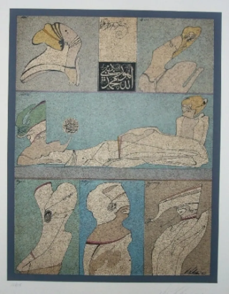 Lithograph Chemiakin - Ecritures