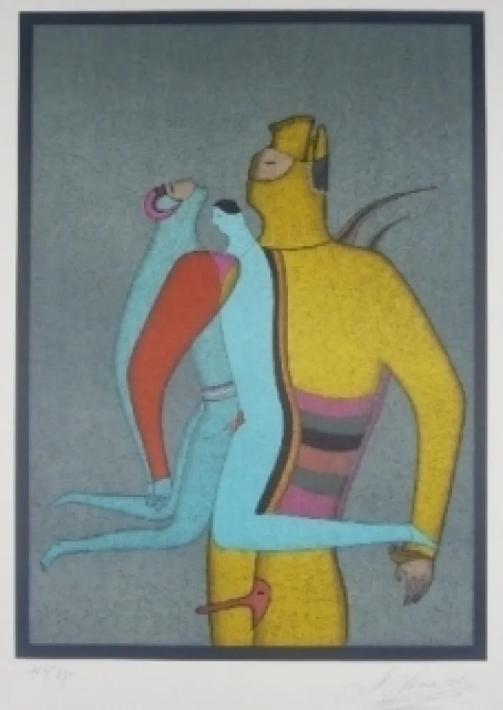 Lithograph Chemiakin - Grand carnaval de saint petersbourg 1