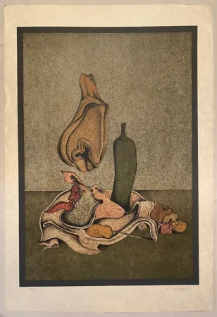 Lithograph Chemiakin - Nature morte