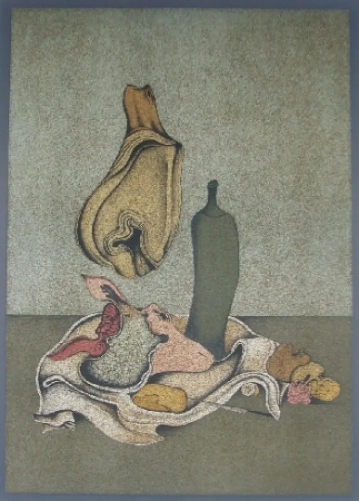Lithograph Chemiakin - Nature morte
