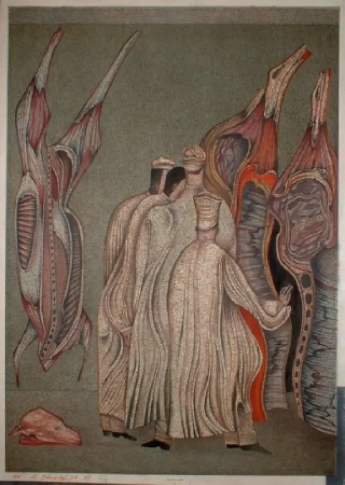 Lithograph Chemiakin - Ventre de Paris 2