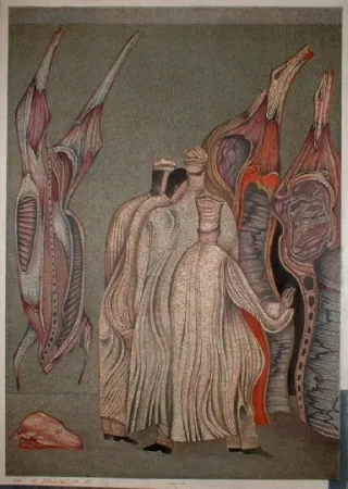 Lithograph Chemiakin - Ventre de Paris 2