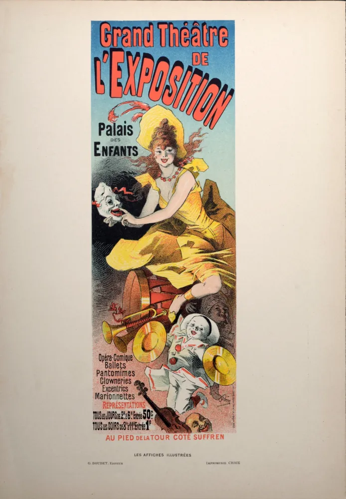 Lithograph Cheret - Grand Théâtre de l'Exposition, 1896