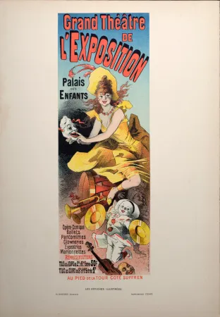 Lithograph Cheret - Grand Théâtre de l'Exposition, 1896