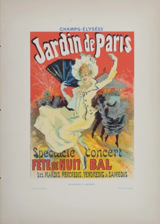 Lithograph Cheret - Jardins de Paris, 1896