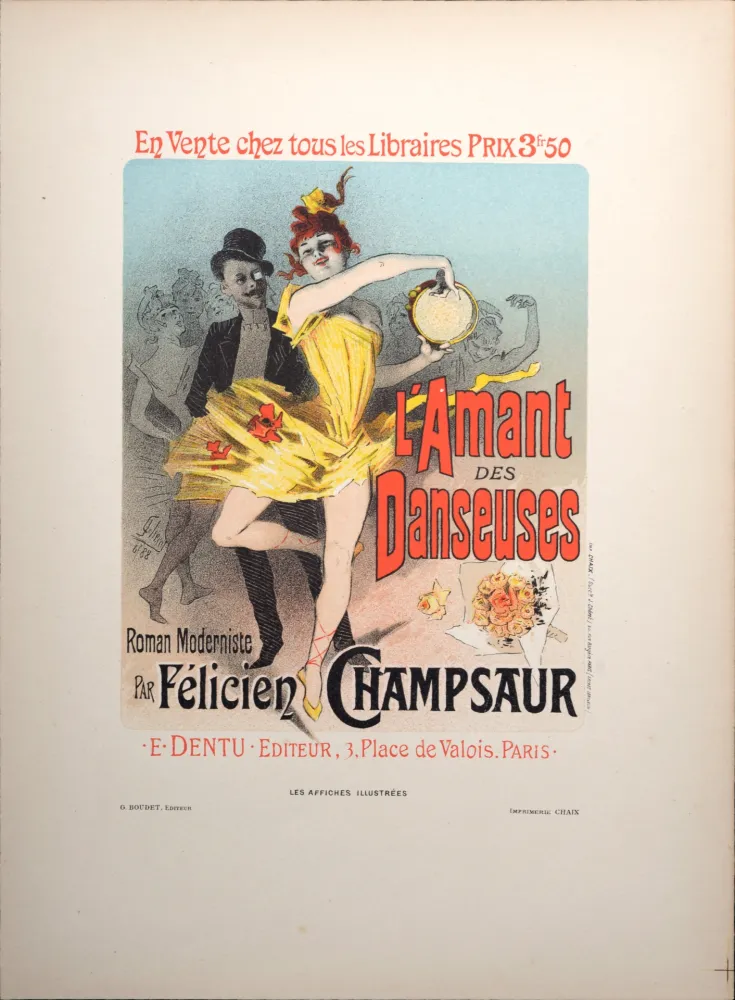 Lithograph Cheret - L'Amant des Danseuses, 1896