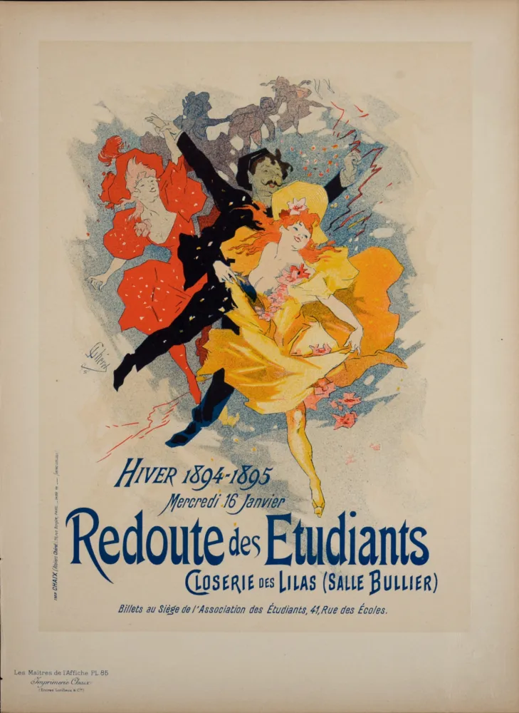 Lithograph Cheret - Les Maîtres de l'Affiche : Redoute des Étudiants, 1897