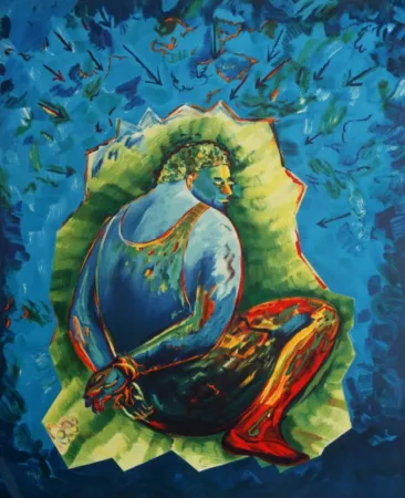 Lithograph Chia - Bound Man
