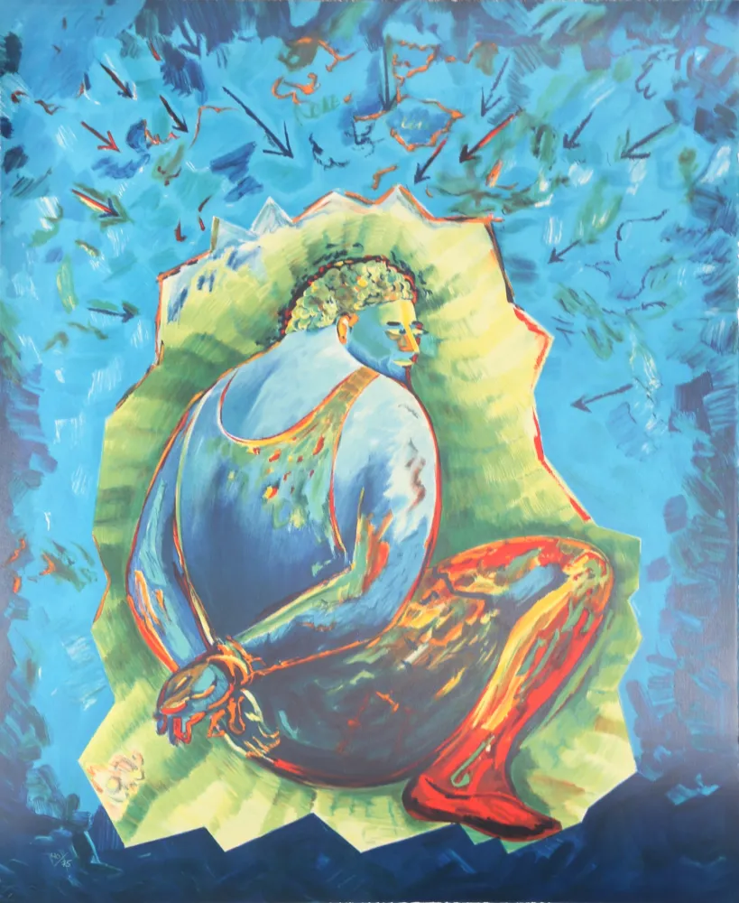 Lithograph Chia - Bound Man