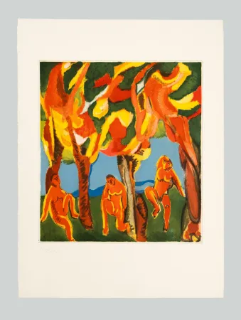 Etching And Aquatint Chia - Figure nel bosco