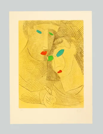 Etching And Aquatint Chia - Improvvisazioni su Leonardo (D)