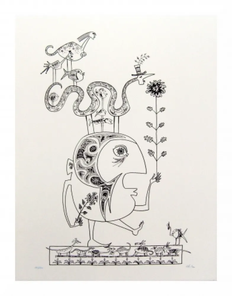 Lithograph Chica - Hommage à Brauner