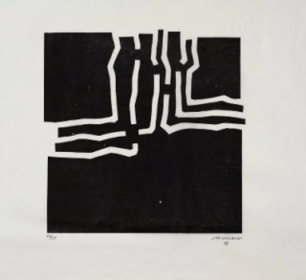 Woodcut Chillida - Beltza