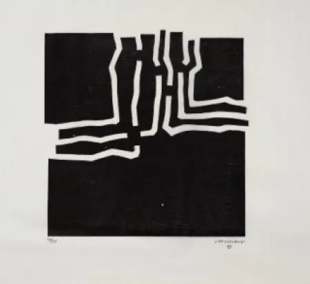 Woodcut Chillida - Beltza