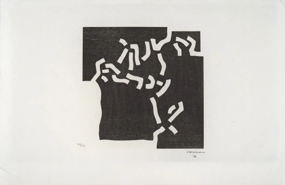 Woodcut Chillida - Beltza II