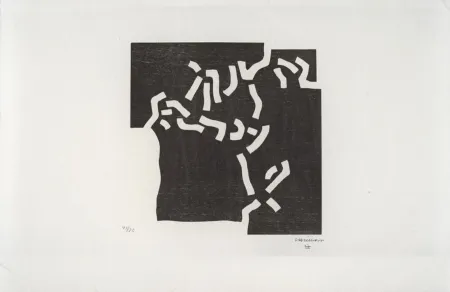 Woodcut Chillida - Beltza II
