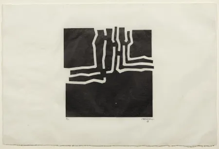 Woodcut Chillida - Beltza III