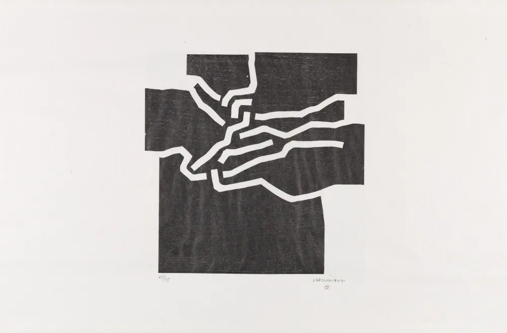 Woodcut Chillida - Beltza IV