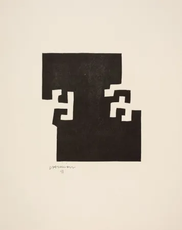 Woodcut Chillida - Eduardo Chillida  (1924-2002)  Bois gravé sur vélin d'Arches. 