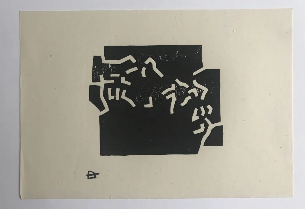 Woodcut Chillida - Egokarri (Carte de Voeux 69)