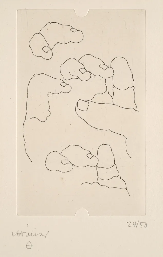 Etching Chillida - Esku (from La mémoire et la main, by Edmond Jabes)
