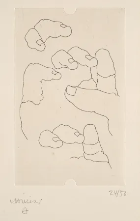 Etching Chillida - Esku (from La mémoire et la main, by Edmond Jabes)