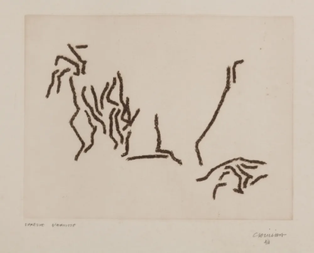 Etching Chillida - Glissement de Limites (First print)
