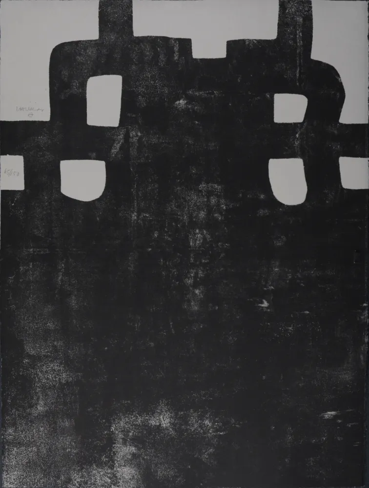 Lithograph Chillida - Gurutze Gorria III. 1984 - Hand-signed!
