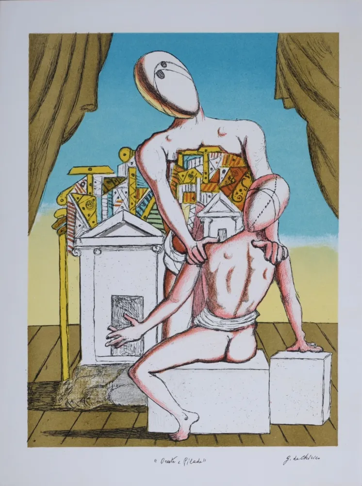 Lithograph Chirico (De) - Oreste et Pilade