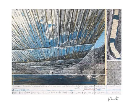 Lithograph Christo - Over The Arkansas River, Project U