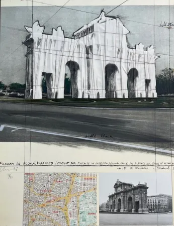 Lithograph Christo - Puerta de Alcalá, Envuelta / Proyecto para Madrid