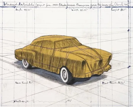 Lithograph Christo - Wrapped Automobile, Project for Studebaker