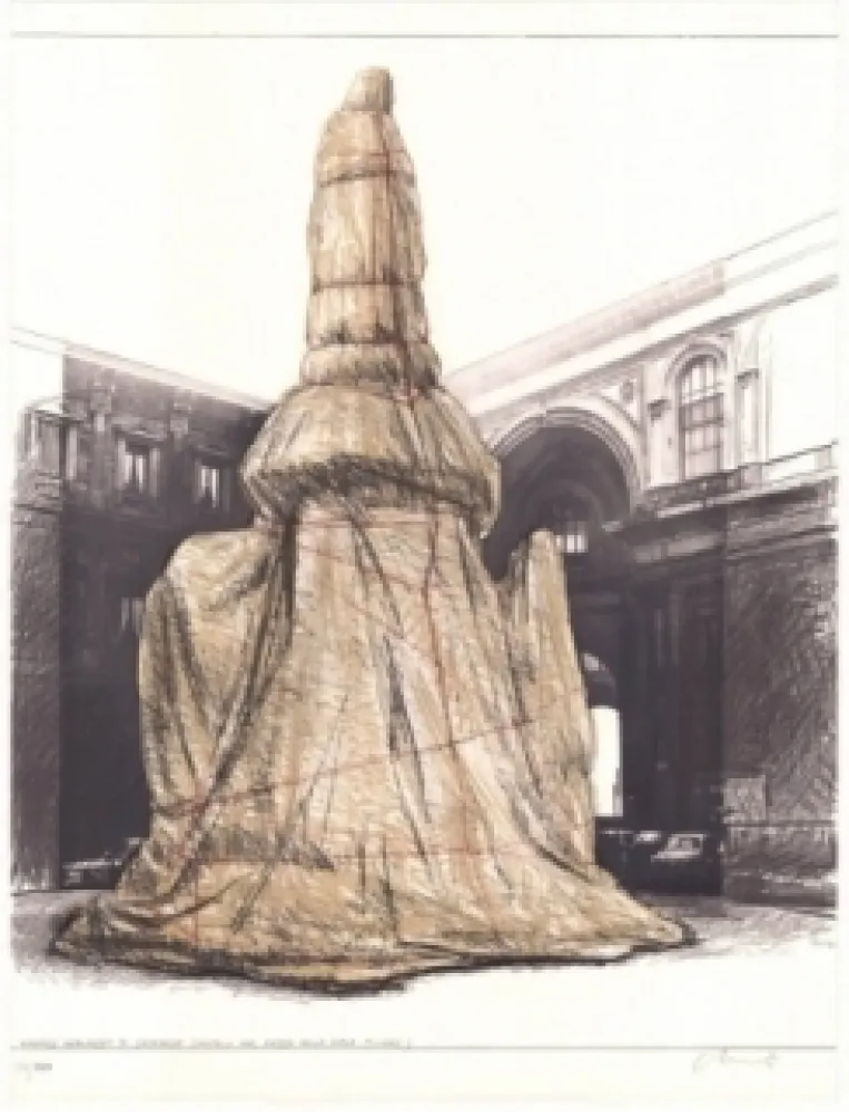Lithograph Christo - Wrapped Monument to Leonardo