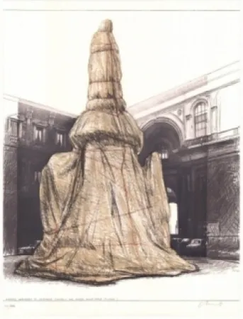 Lithograph Christo - Wrapped Monument to Leonardo
