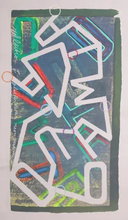 Screenprint Chryssa - Constructions: Reflections of Plaster Letter Neon Tubing