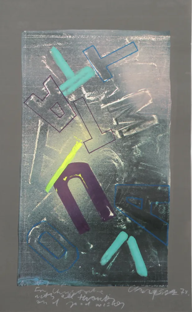 Screenprint Chryssa - Constructions: Tuesday
