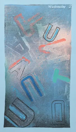 Screenprint Chryssa - Constructions: Wednesday