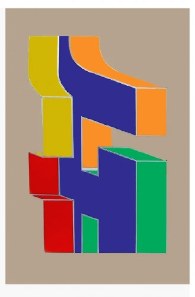 Screenprint Chryssa - Times Square Fragment #10